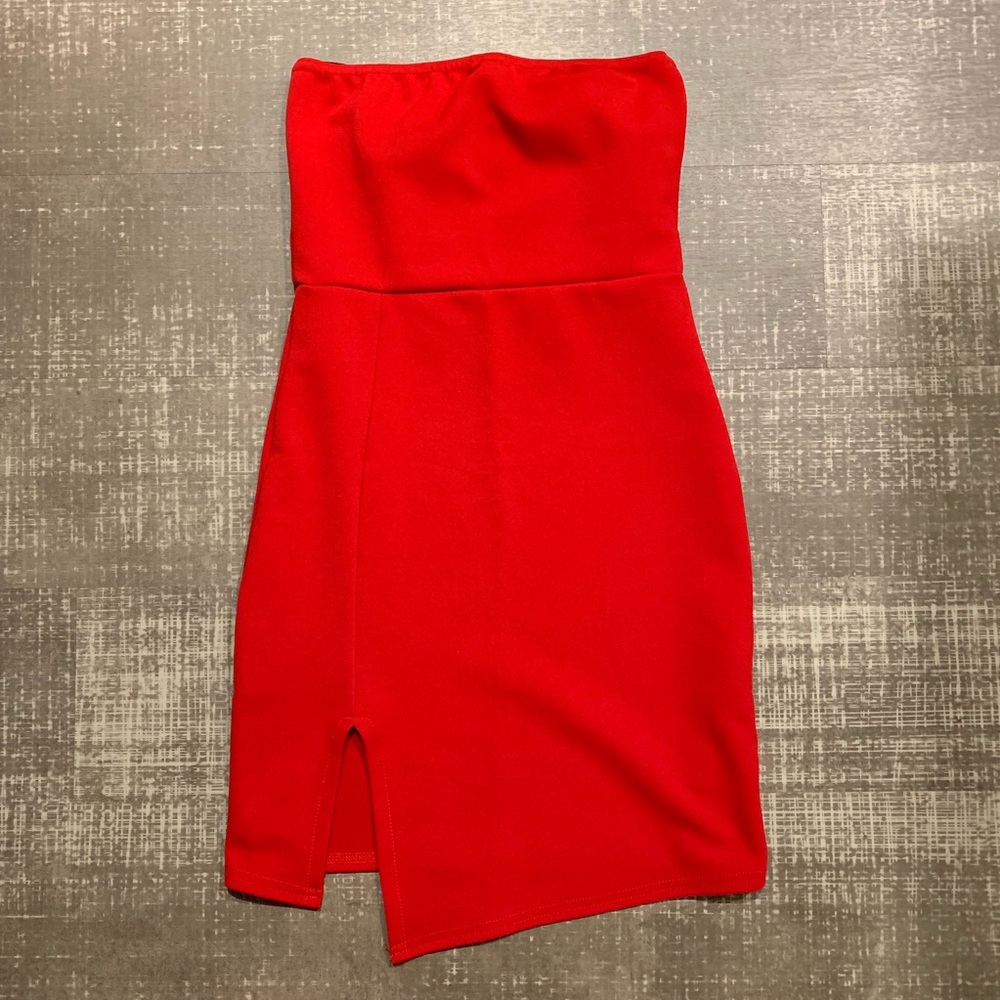 Red Missguided Tube Dress
